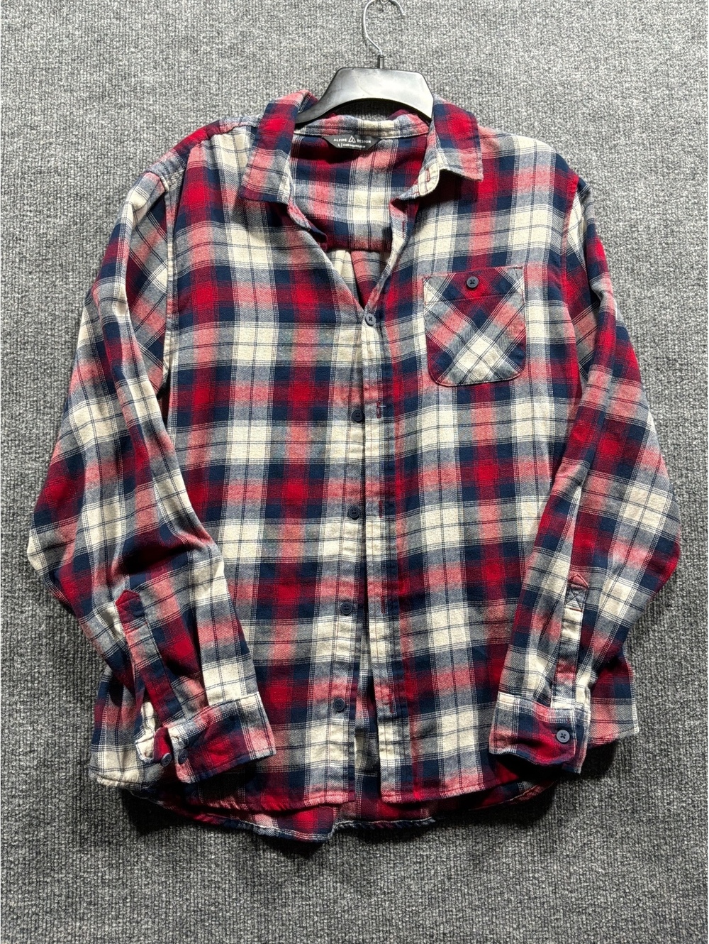 Alpine Design red blue plaid flannel shirt
